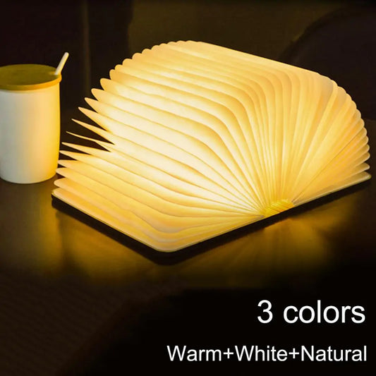 Rechargeable Atmospheric 3D  Wooden Book Lamp