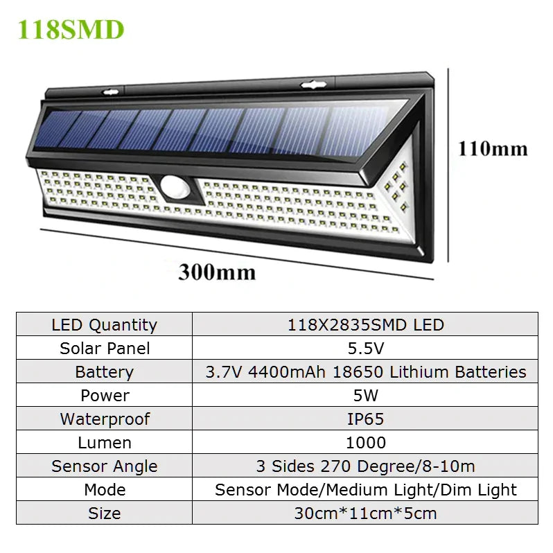 Exterior Solar Powered Motion + Timer Light