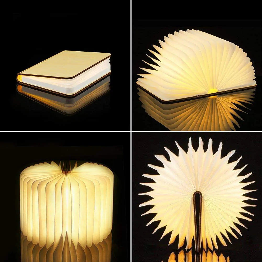 Rechargeable Atmospheric 3D  Wooden Book Lamp