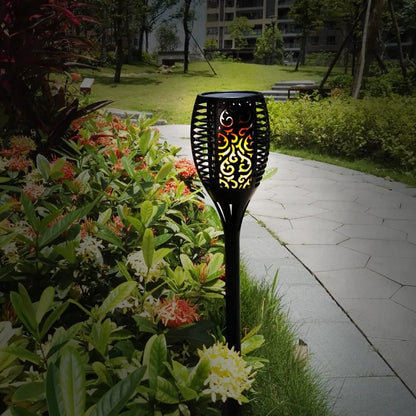 Solar-Powered Tiki Torch Lights