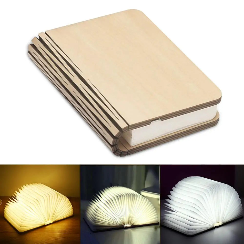 Rechargeable Atmospheric 3D  Wooden Book Lamp