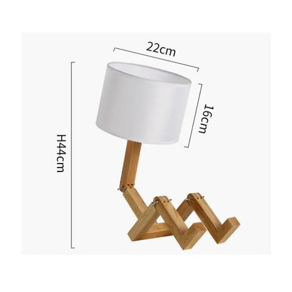 Wooden Robot Table Lamp