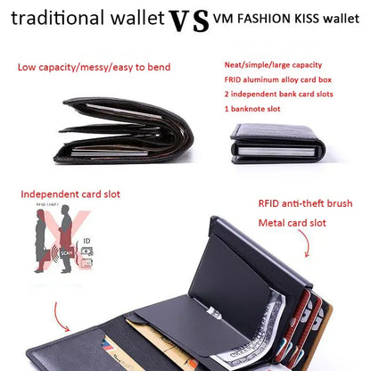 Leather RFID Card Protection Wallet