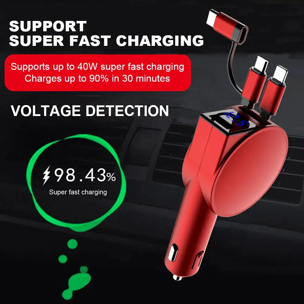 Retractable Tri-Cable Fast Charger