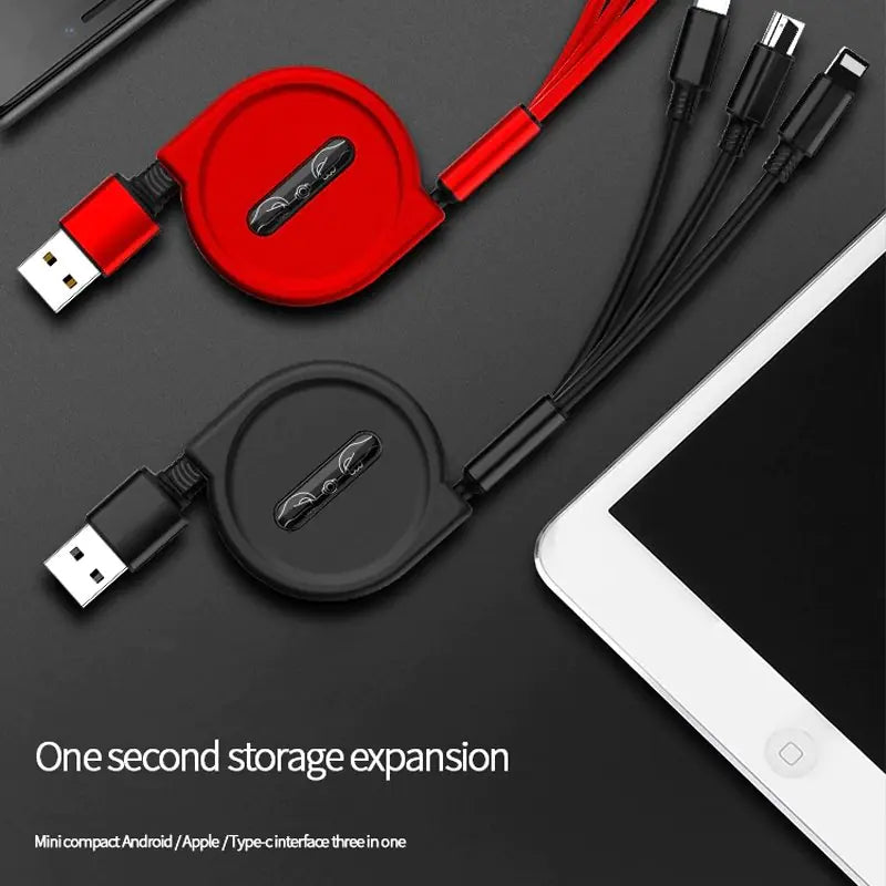 3 in 1 Fast Charging Retractable Cable